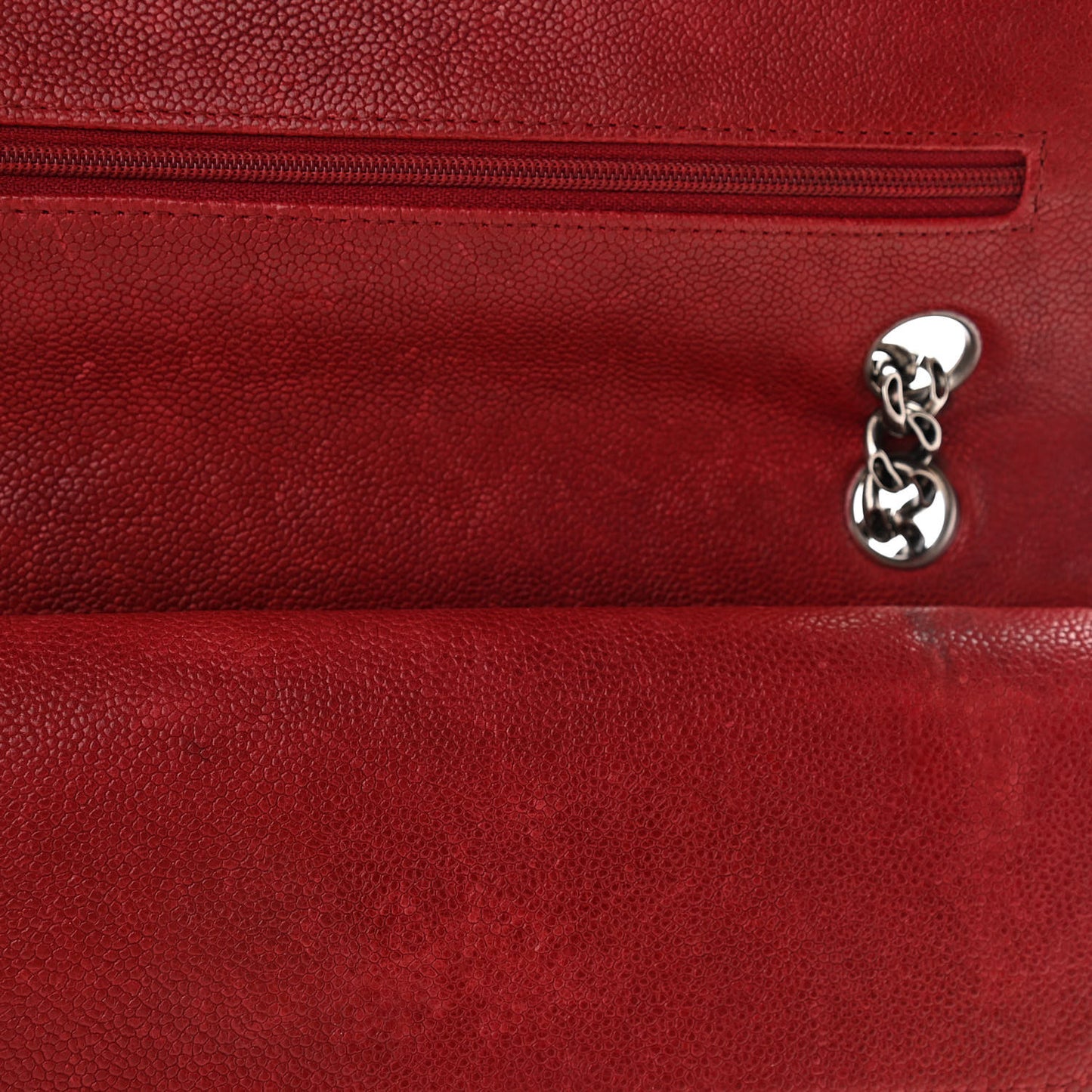 Washed Caviar Quilted 2.55 Reissue 225 Bijoux Chain Flap Red