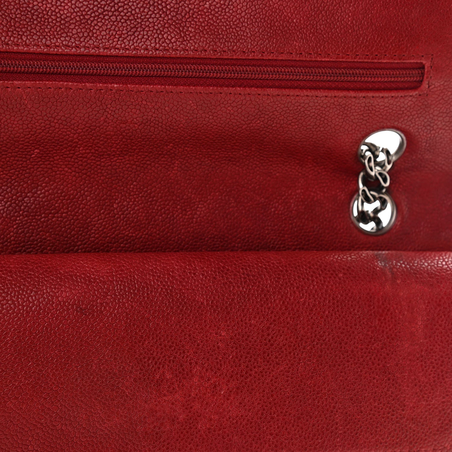Chanel Washed Caviar Quilted 2.55 Reissue 225 Bijoux Chain Flap Red 13 of 13