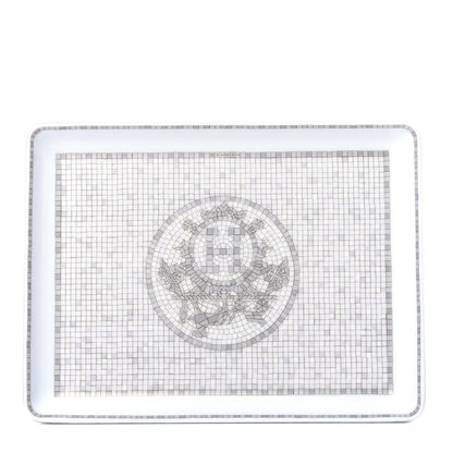 Hermes Porcelain Mosaique Au 24 Sushi Plate Platine 1 of 5
