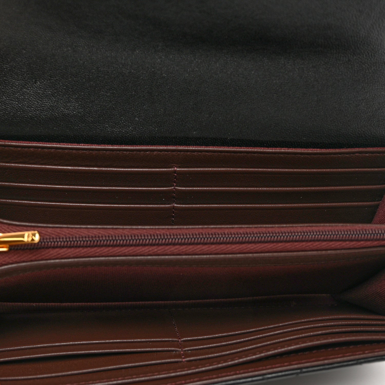 Chanel Lambskin Quilted Large Gusset Flap Wallet Black 4 of 8