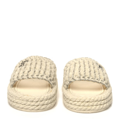 Chanel Braided Knit CC Mules 39 Ecru 2 of 9
