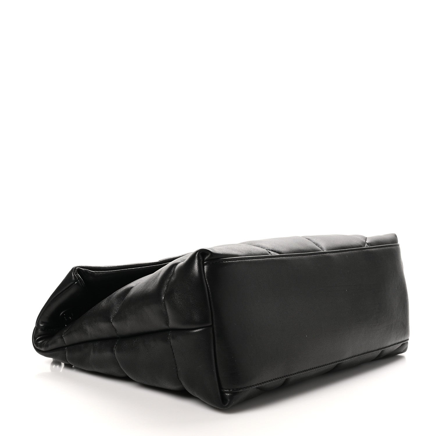 Saint Laurent Lambskin Quilted Monogram Monochrome Medium Loulou Puffer Chain Satchel Black 4 of 10