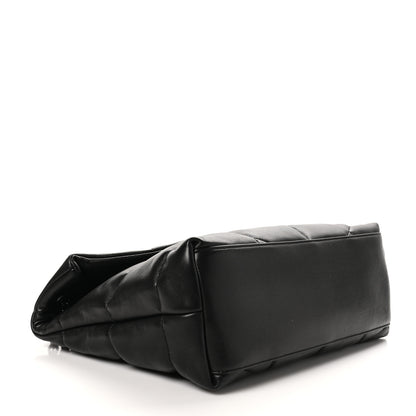 Saint Laurent Lambskin Quilted Monogram Monochrome Medium Loulou Puffer Chain Satchel Black 4 of 10