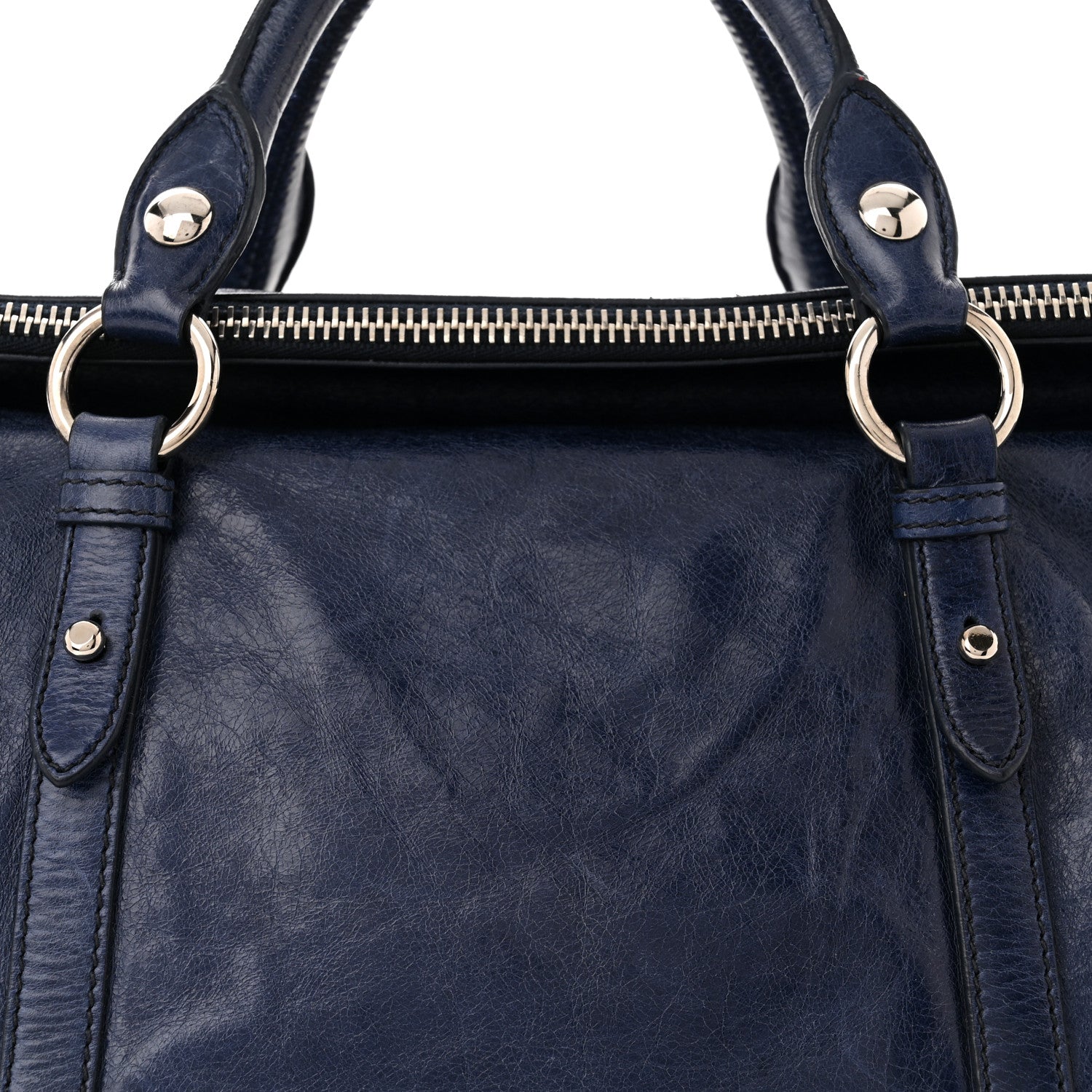 Miu Miu Vitello Lux Bow Tote Bleuette 7 of 9