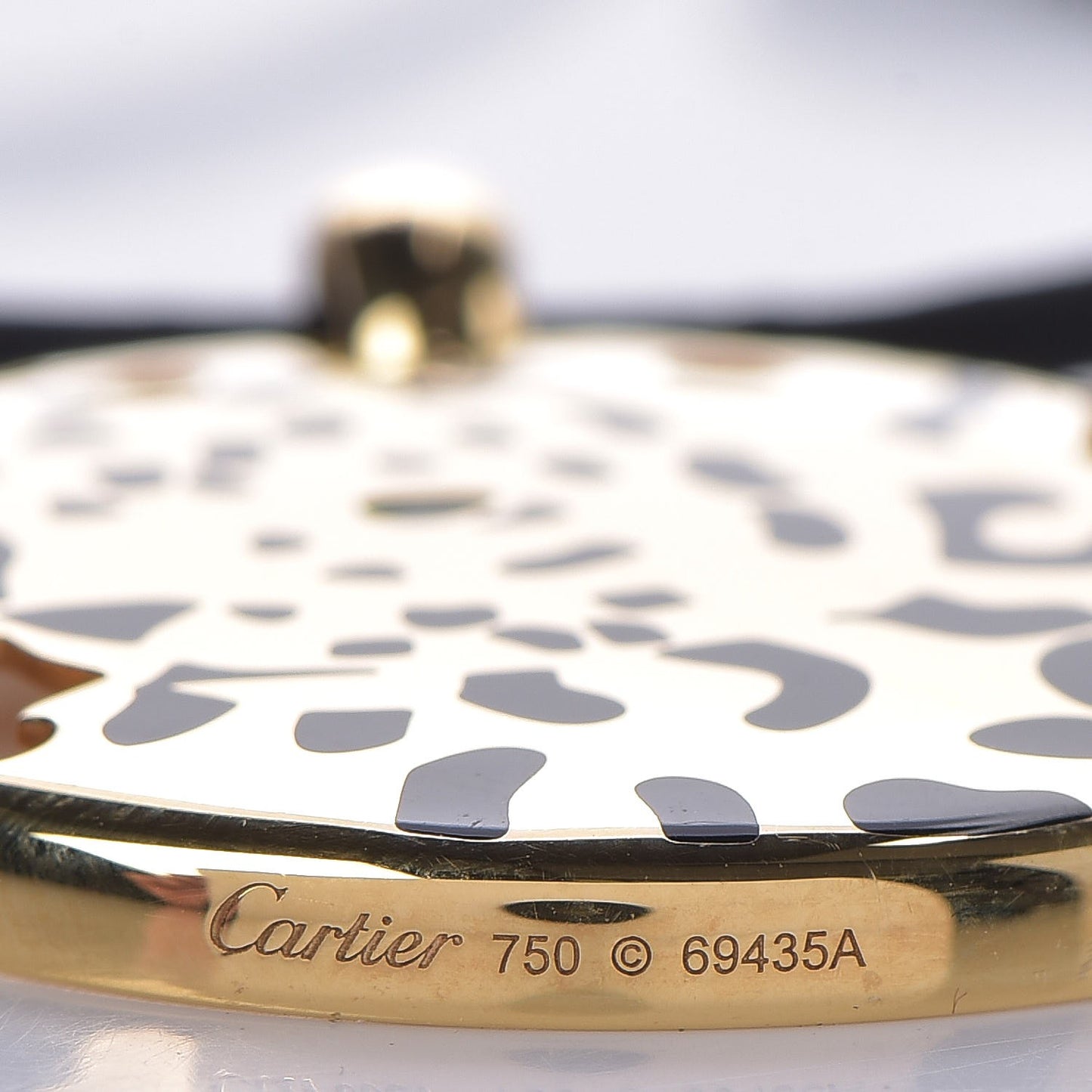 18K Yellow Gold Enamel Tsavorite Panthere De Cartier Pendant Cord Necklace