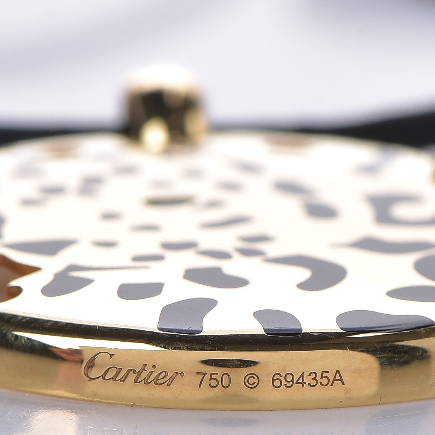 Cartier 18K Yellow Gold Enamel Tsavorite Panthere De Cartier Pendant Cord Necklace 5 of 7