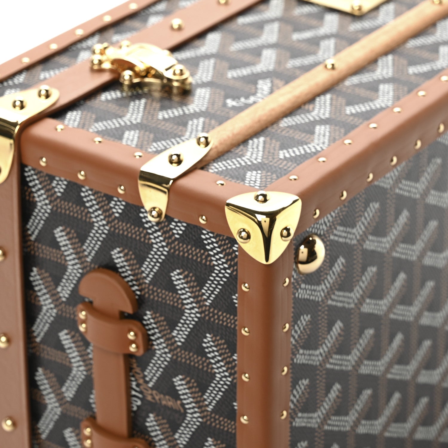 Goyard Goyardine 352 Trunk Black Tan 9 of 12