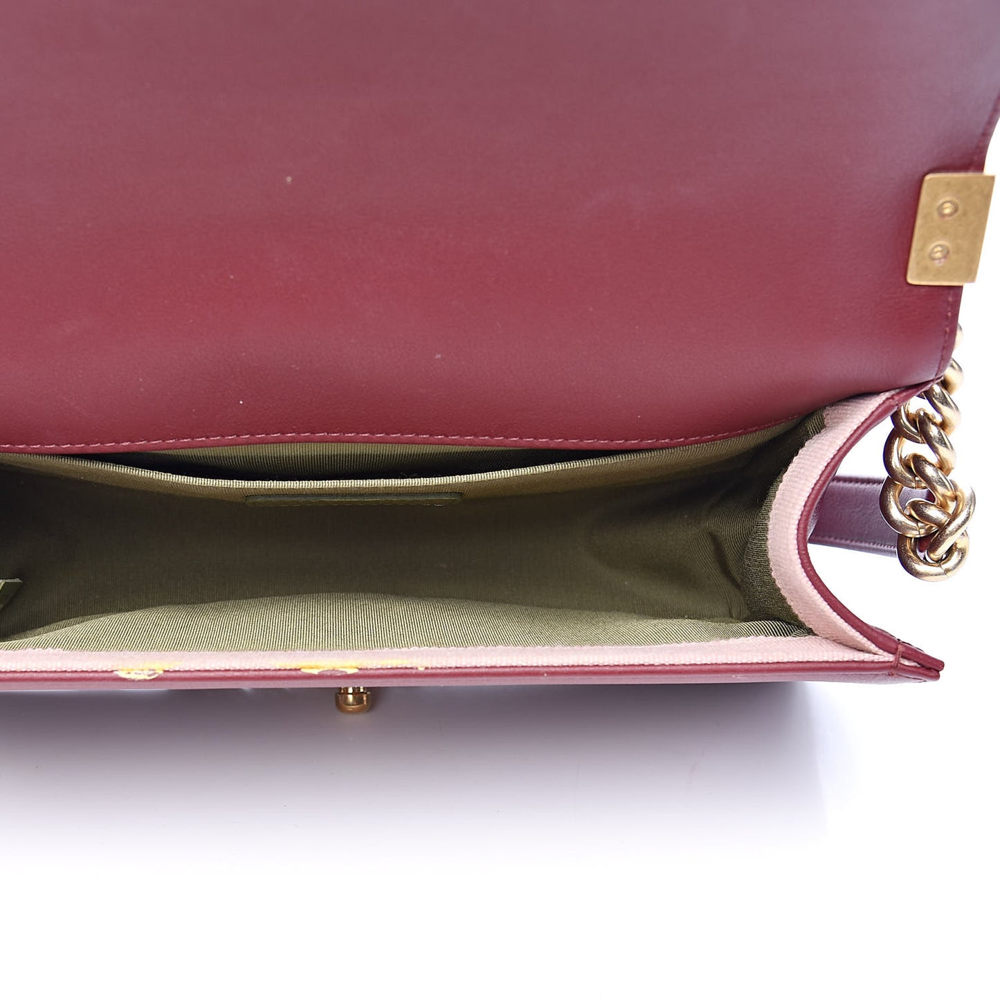 Calfskin Quilted Medium Boy Flap Burgundy