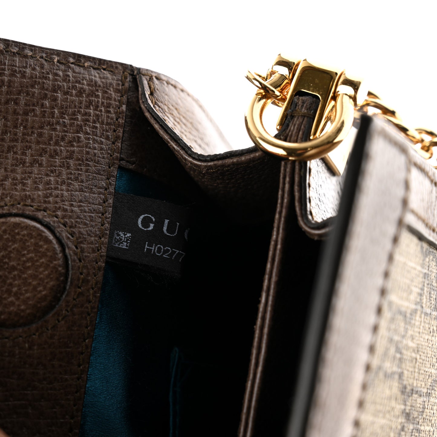 GG Supreme Monogram Web Small Ophidia Chain Shoulder Bag Brown