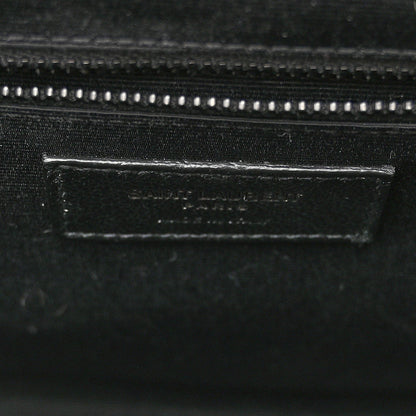 Saint Laurent Grain De Poudre Textured Mixed Matelasse Large Triquilt Monogram Monochrome Satchel Black 6 of 10