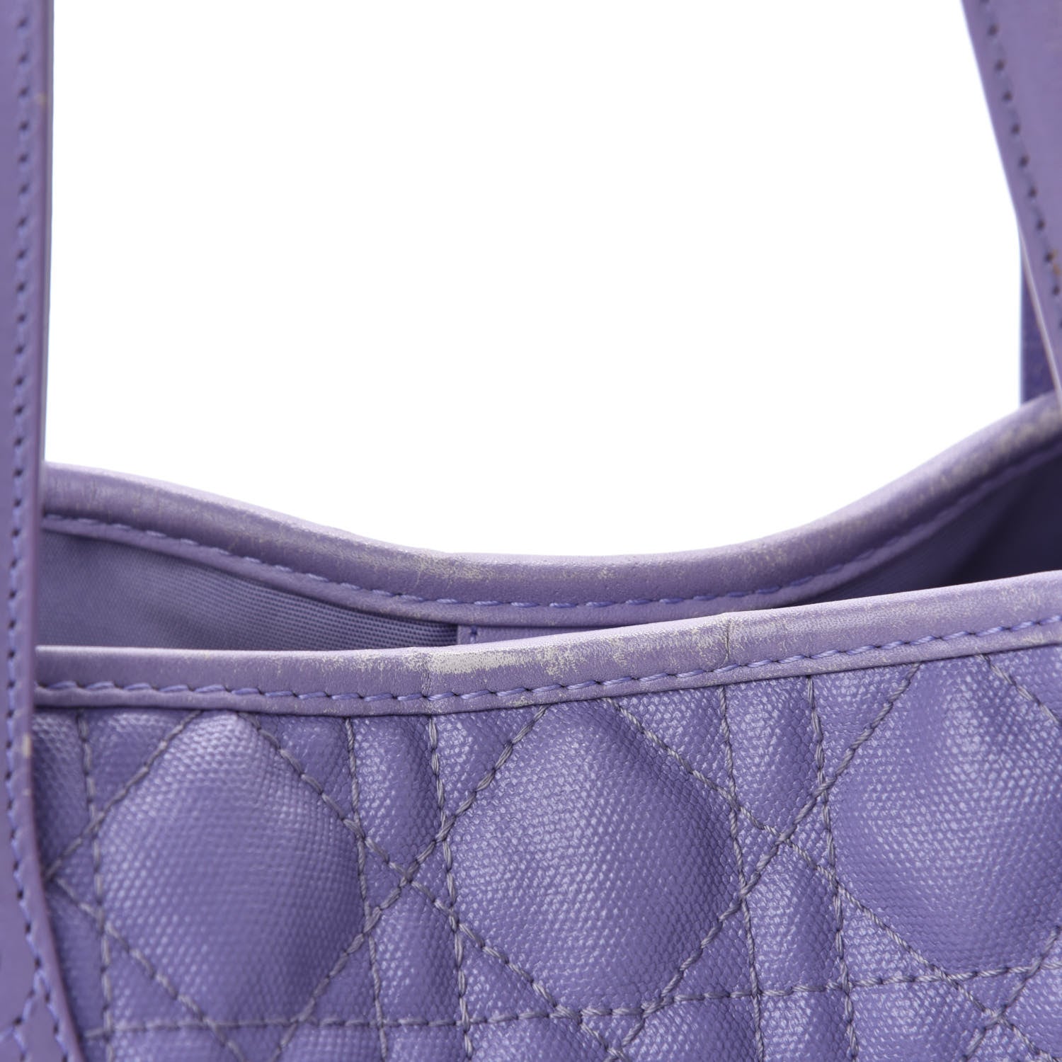 Christian Dior Coated Canvas Cannage Medium Panarea Tote Lilac 8 of 16
