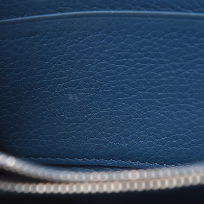 Christian Dior HOMME Grained Calfskin Zip Around Wallet Blue 15 of 17