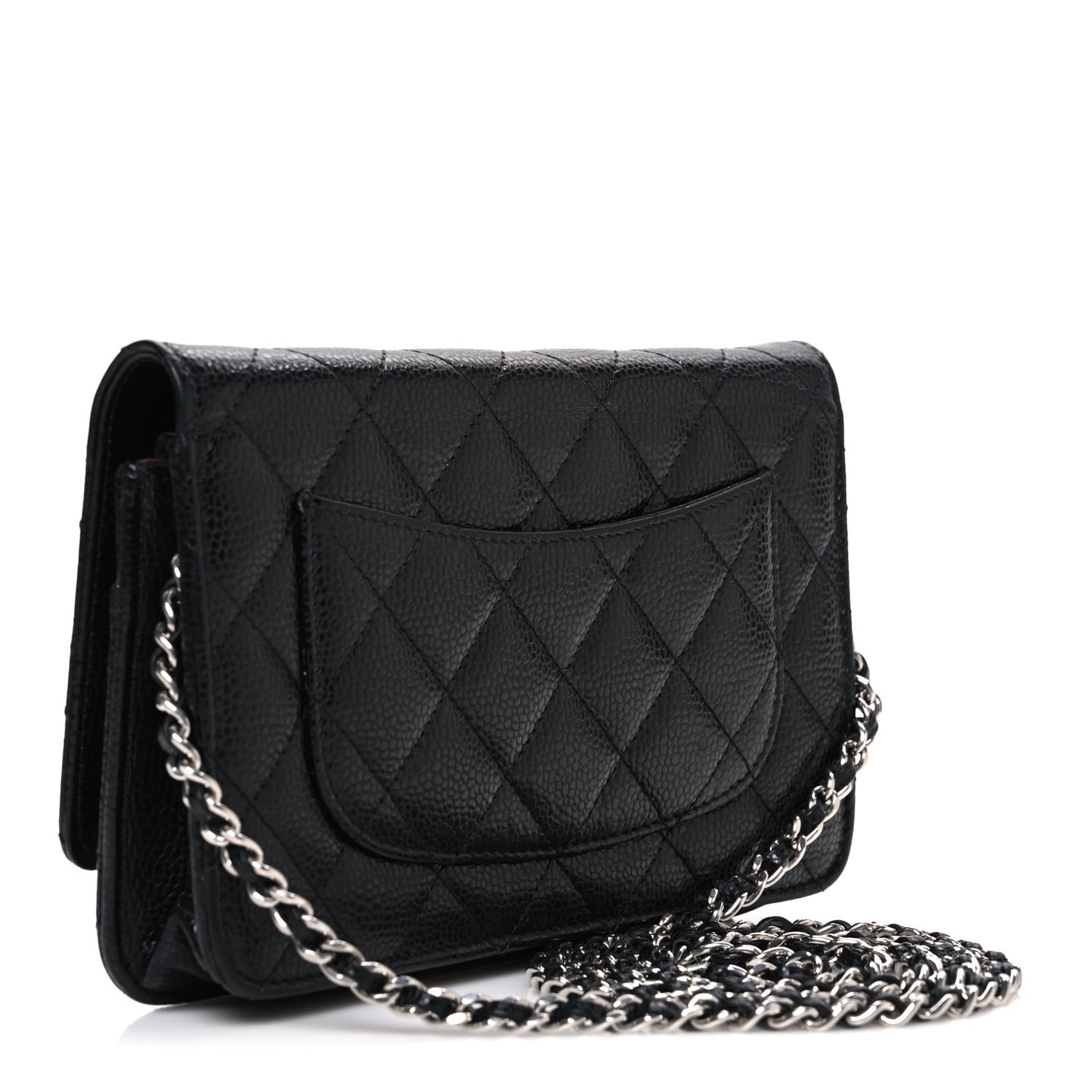Caviar Quilted Wallet on Chain WOC Black