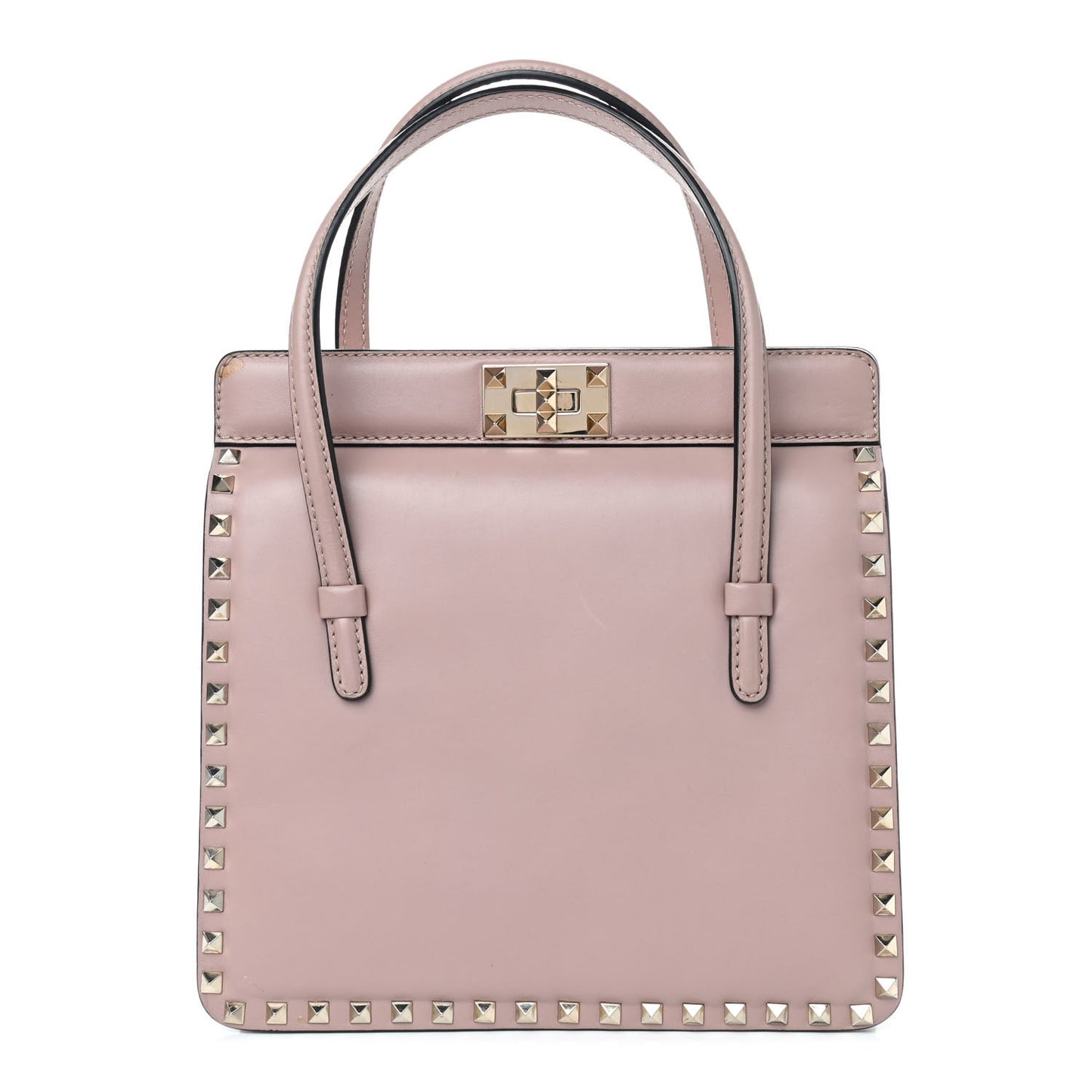 Calfskin Rockstud Tote Poudre