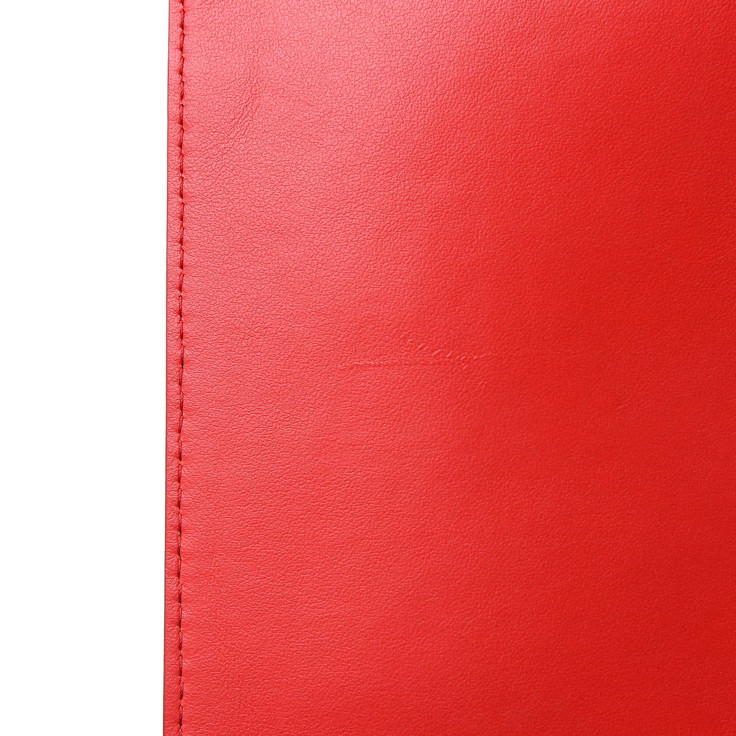 Calfskin Logo Zip Pouch Red