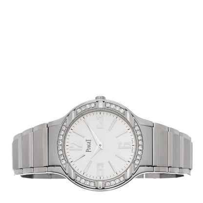 Piaget 18K White Gold Diamond Bezel 32mm Polo Quartz Watch 2 of 4