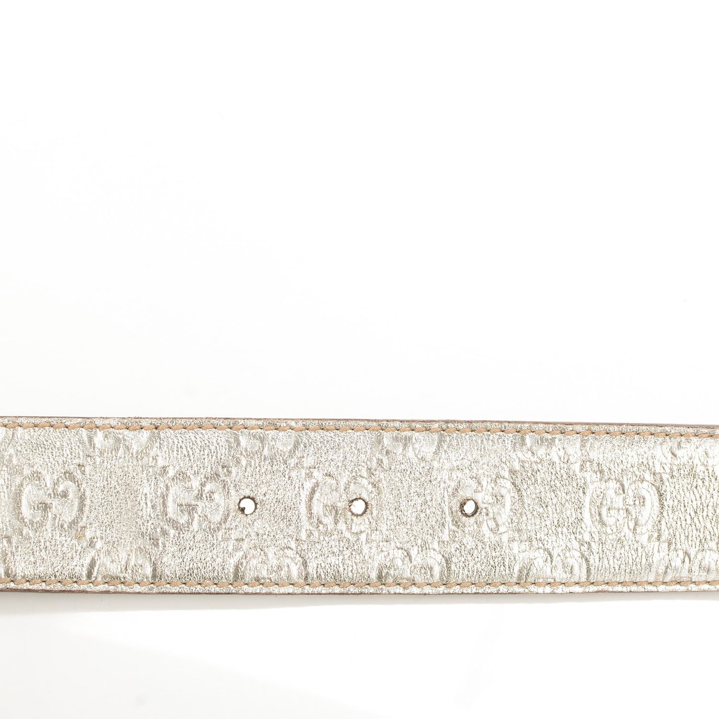 Guccissima Interlocking G Belt 85 34 Silver