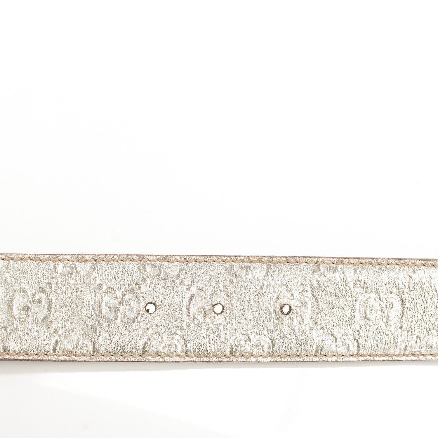 Gucci Guccissima Interlocking G Belt 85 34 Silver 4 of 5