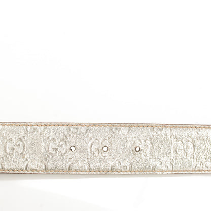 Gucci Guccissima Interlocking G Belt 85 34 Silver 4 of 5