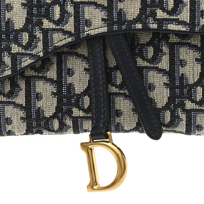 Christian Dior Oblique Saddle Chain Long Wallet Blue 9 of 12