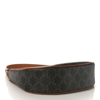 Celine Triomphe Canvas Calfskin Ava Shoulder Bag Tan 4 of 9