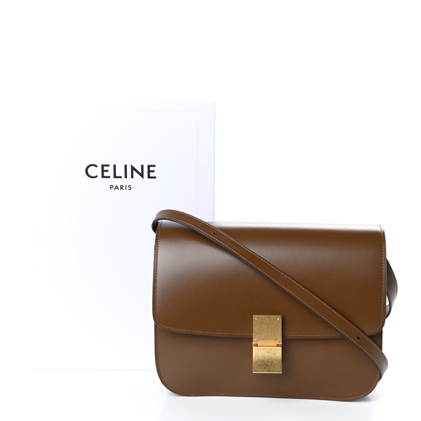 Box Calfskin Medium Classic Box Flap Bag Camel