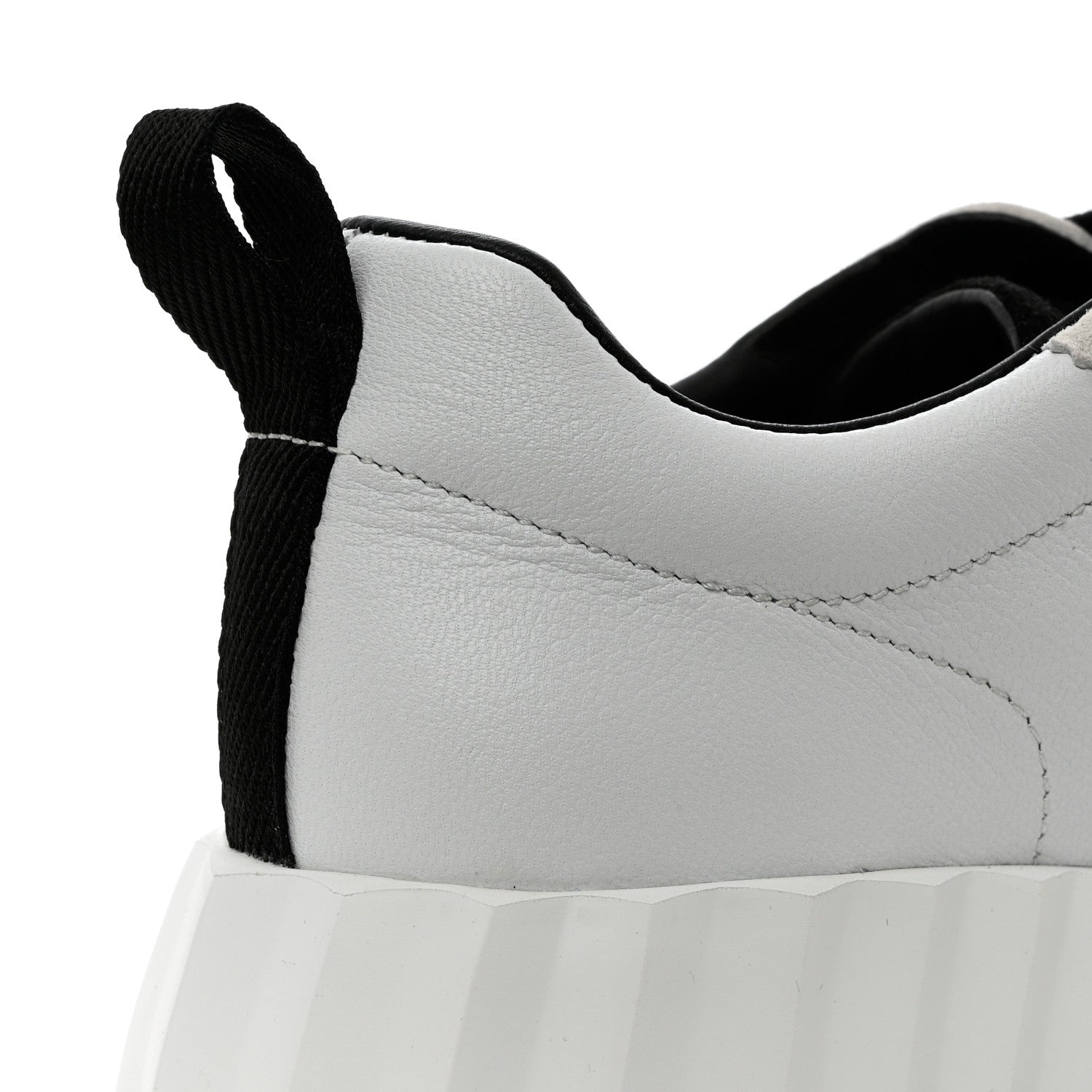 Hermes Goatskin Suede Bouncing Sneakers 36.5 White Black 8 of 9