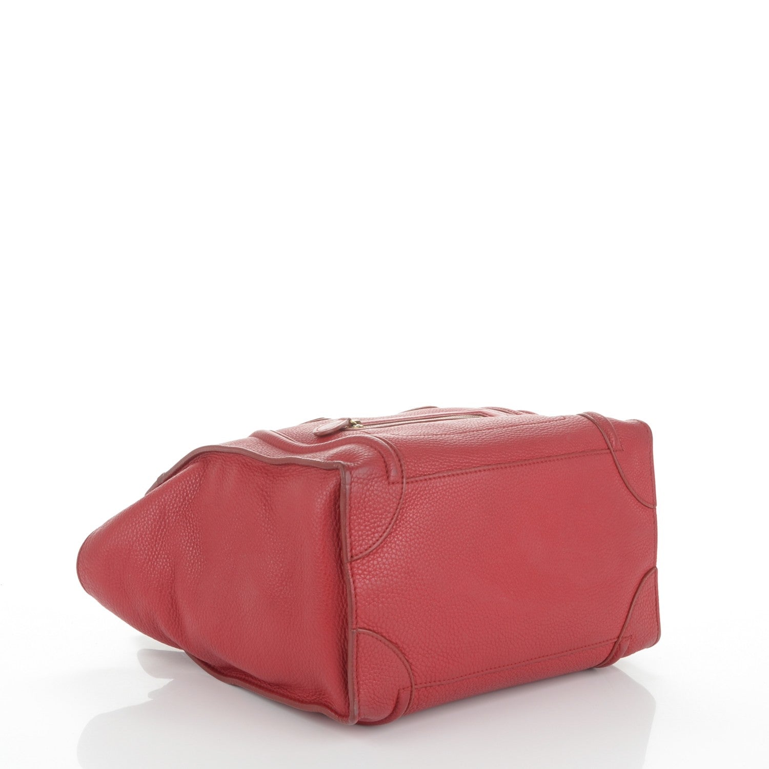 Celine Pebbled Calfskin Mini Luggage Red 4 of 7