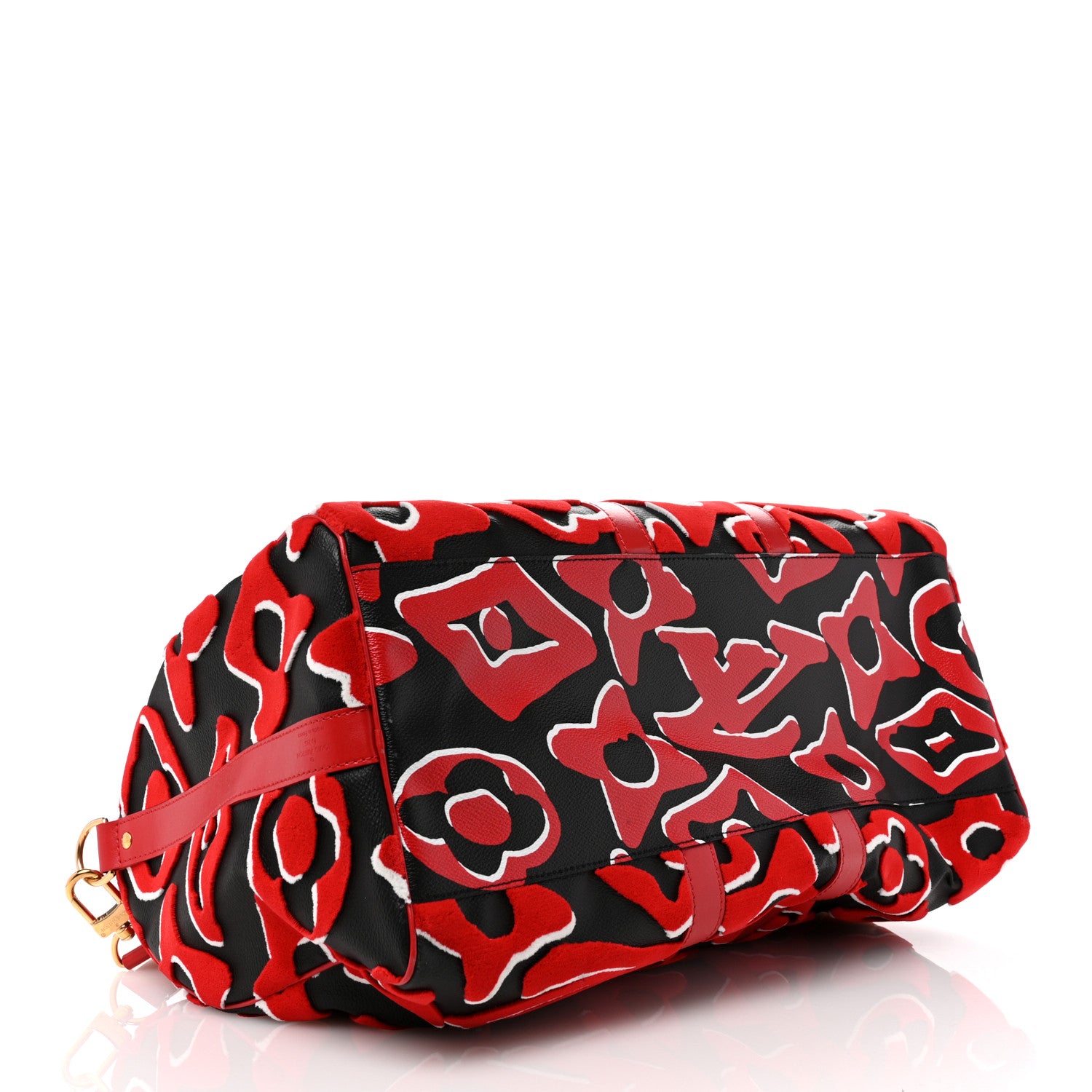 Louis Vuitton X UF Tufted Monogram Keepall Bandouliere 45 Black Red 3 of 9