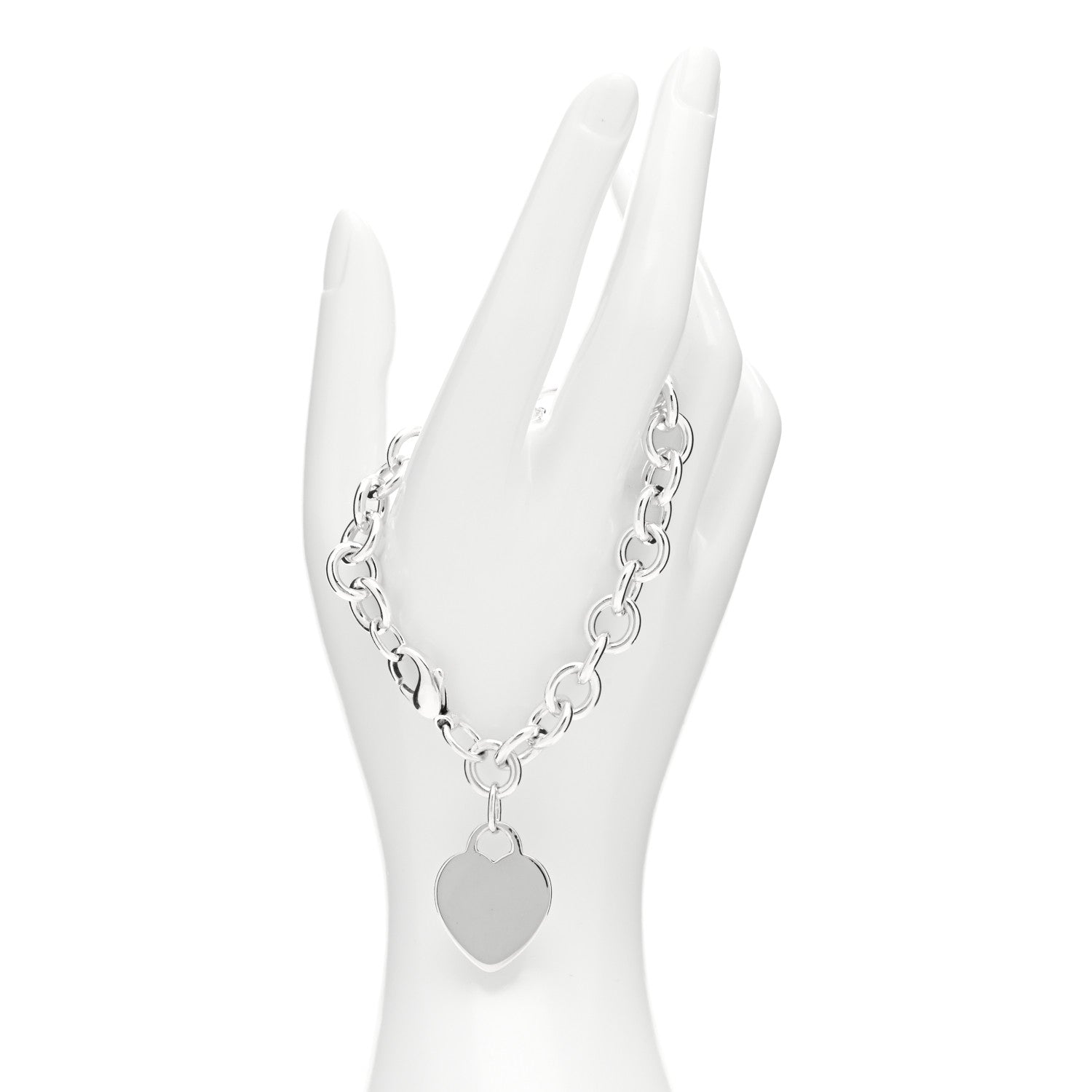 Tiffany Sterling Silver Heart Tag Charm Bracelet 2 of 4