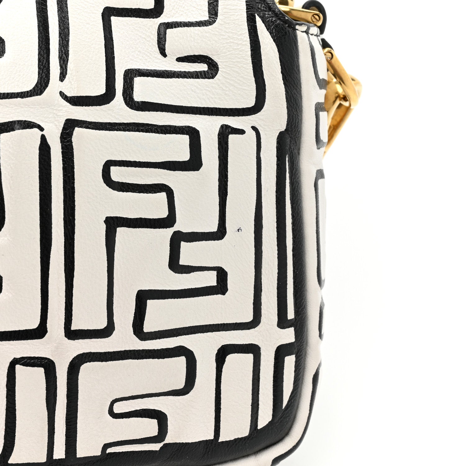 Fendi X JOSHUA VIDES Nappa FF Embossed Baguette White Black 12 of 12