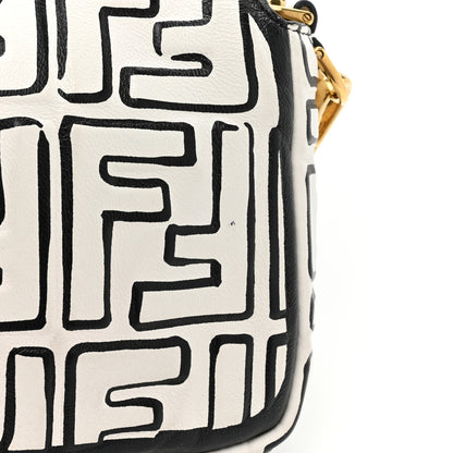 Fendi X JOSHUA VIDES Nappa FF Embossed Baguette White Black 12 of 12