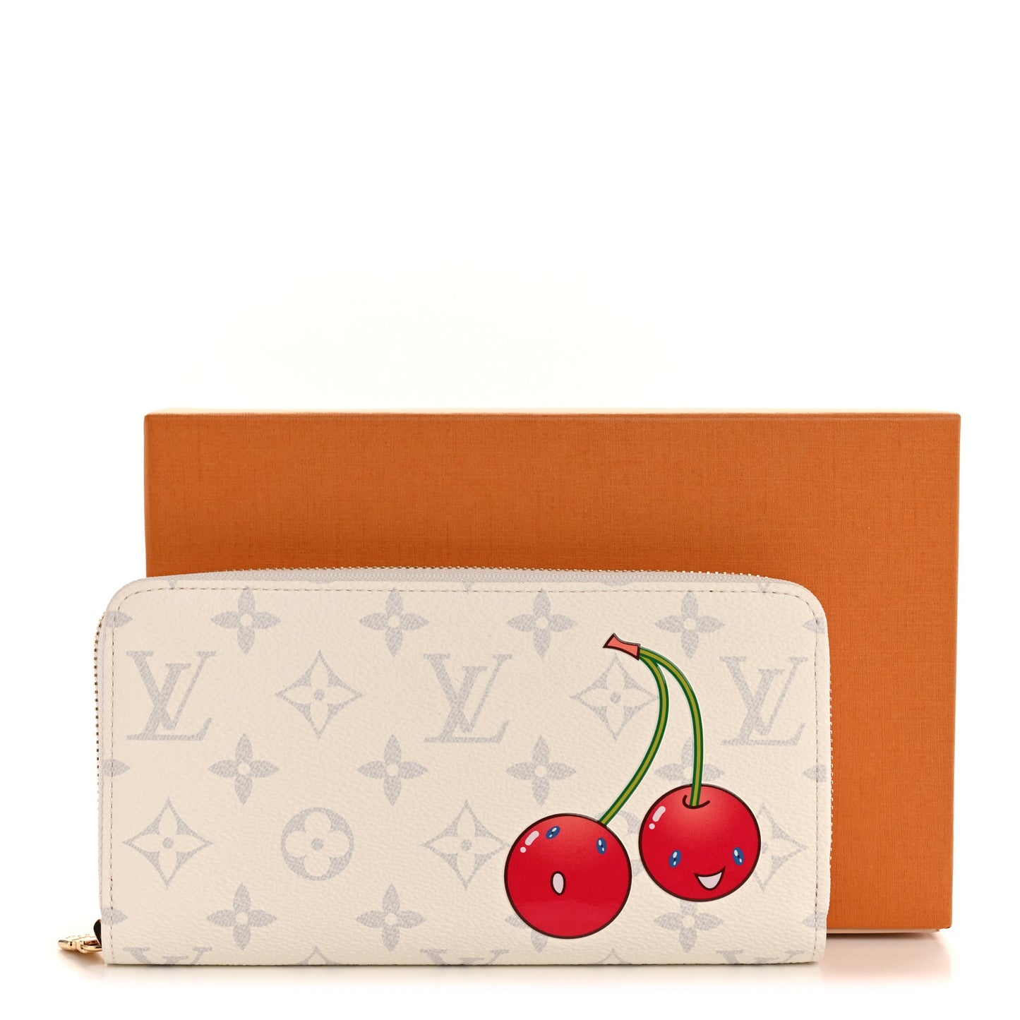 LV X TM Monogram Cerises Zippy Wallet White