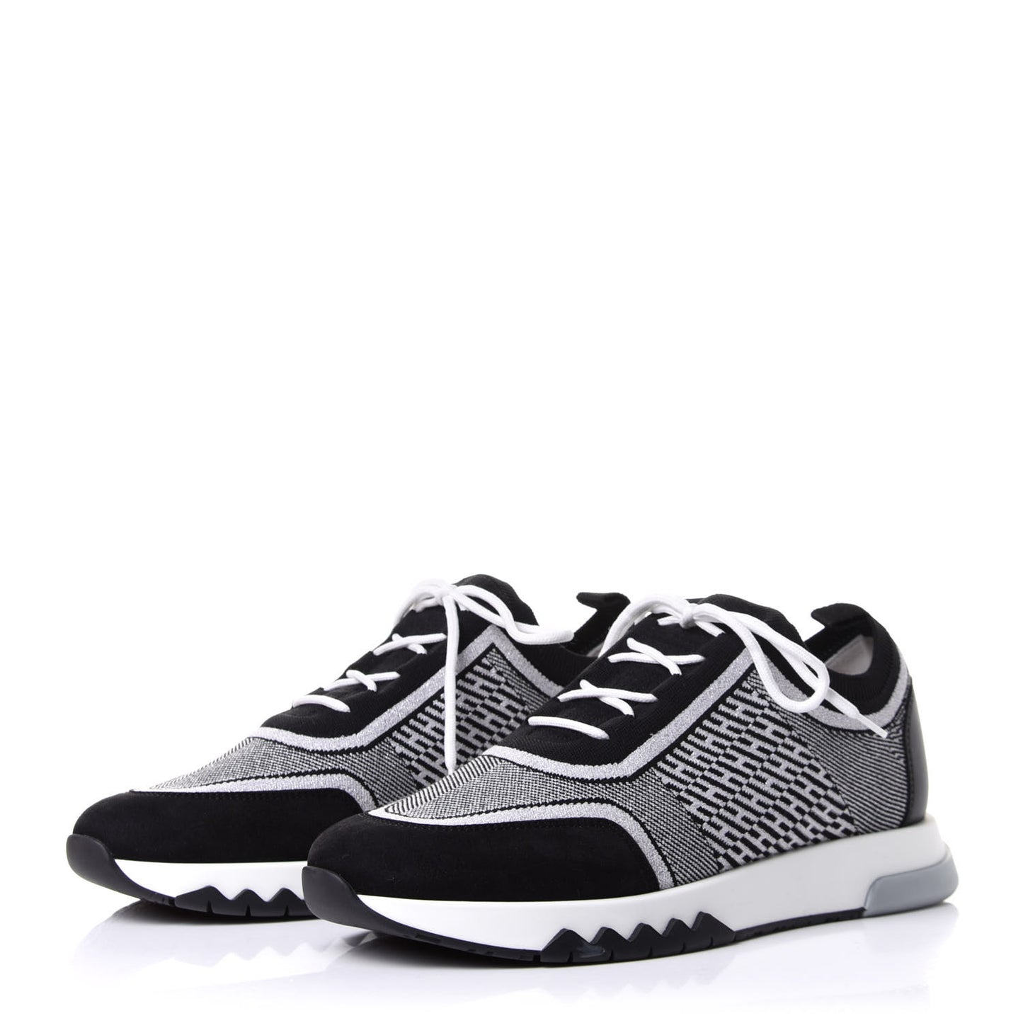 Knit Bi-Color Womens Addict Sneakers 39.5 Black White