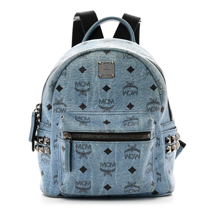 MCM Visetos Side Stud Mini Stark Bebe Boo Backpack Blue 1 of 12
