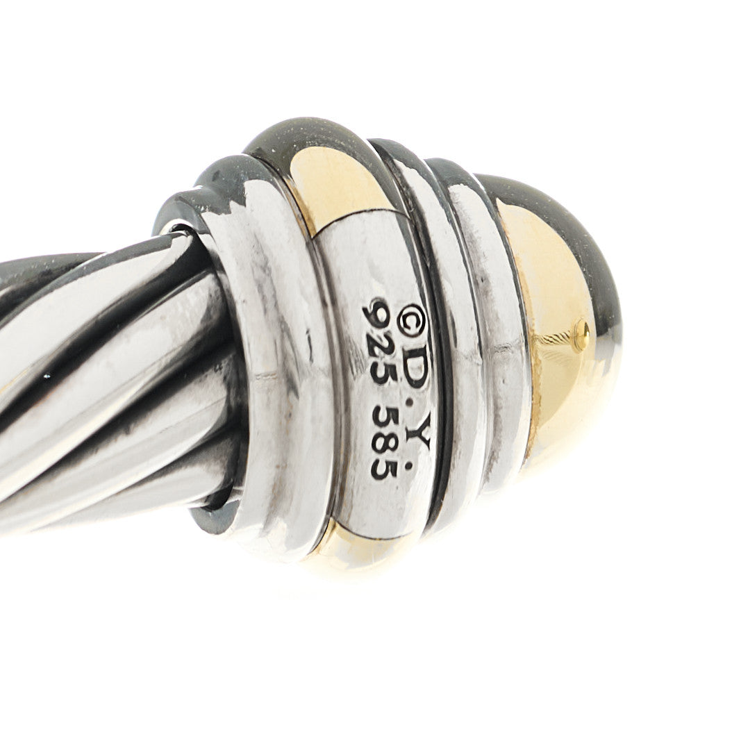 Sterling Silver 14K Yellow Gold 7mm Cable Classics Dome Bracelet