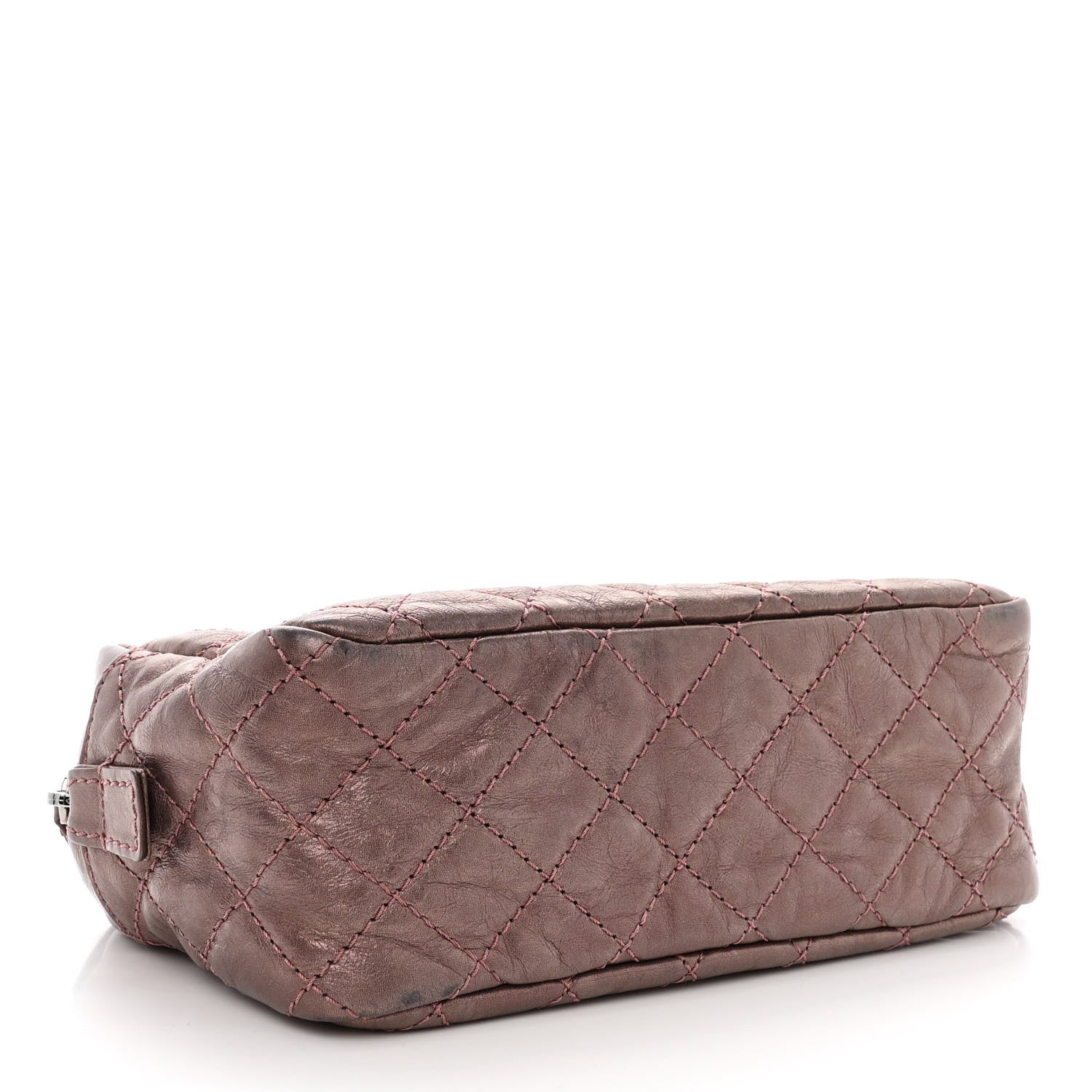 Chanel Metallic Aged Calfskin Quilted Small Reissue Camera Case Rose Fonce 3 of 10