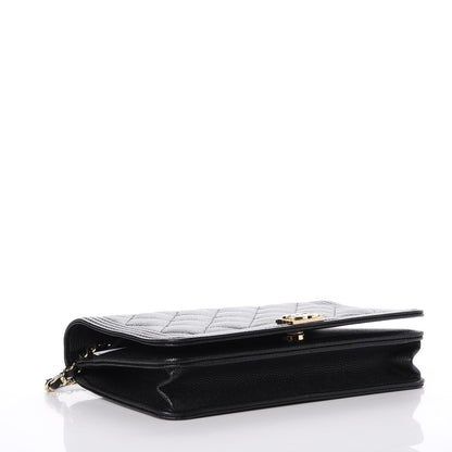 Chanel Caviar Quilted Boy Wallet On Chain WOC Black 4 of 9
