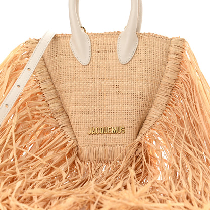 Jacquemus Raffia Woven Calfskin Le Petit Baci Natural White 7 of 11