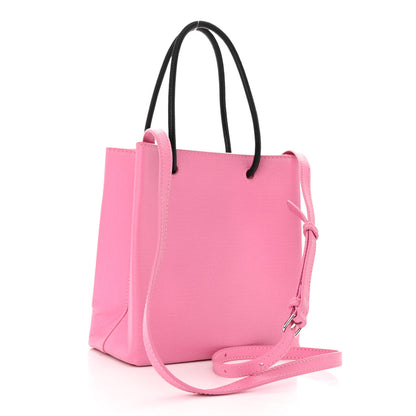 Balenciaga Squared Calfskin Logo Shopping Tote XXS Baby Pink 3 of 9