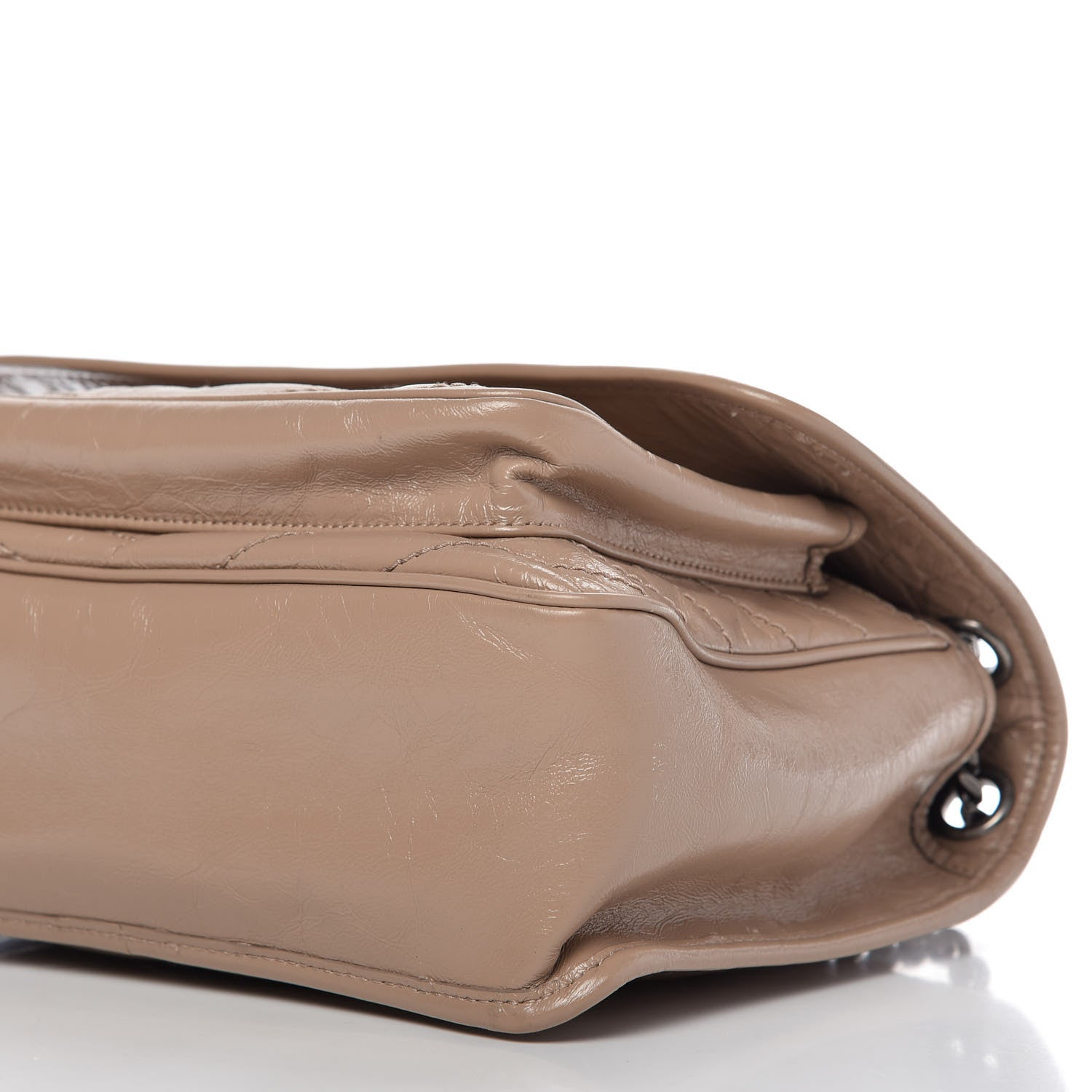 Saint Laurent Crinkled Calfskin Matelasse Monogram Medium Niki Chain Satchel Light Taupe 7 of 10