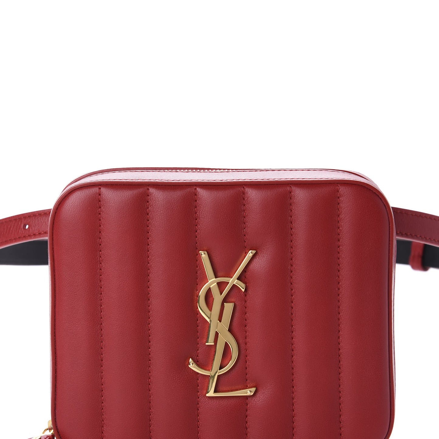 Lambskin Matelasse Vicky Monogram Belt Bag Eros Red