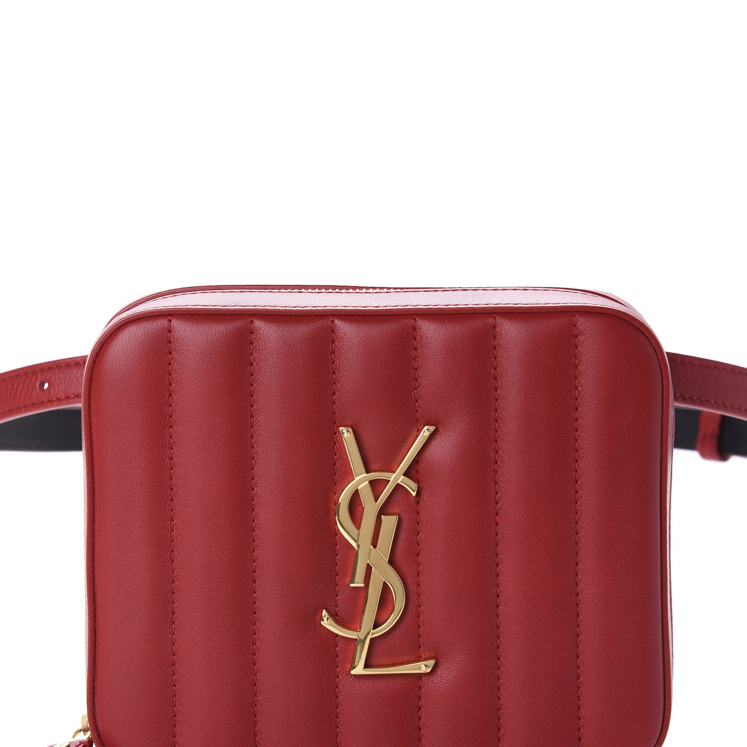 Saint Laurent Lambskin Matelasse Vicky Monogram Belt Bag Eros Red 10 of 10