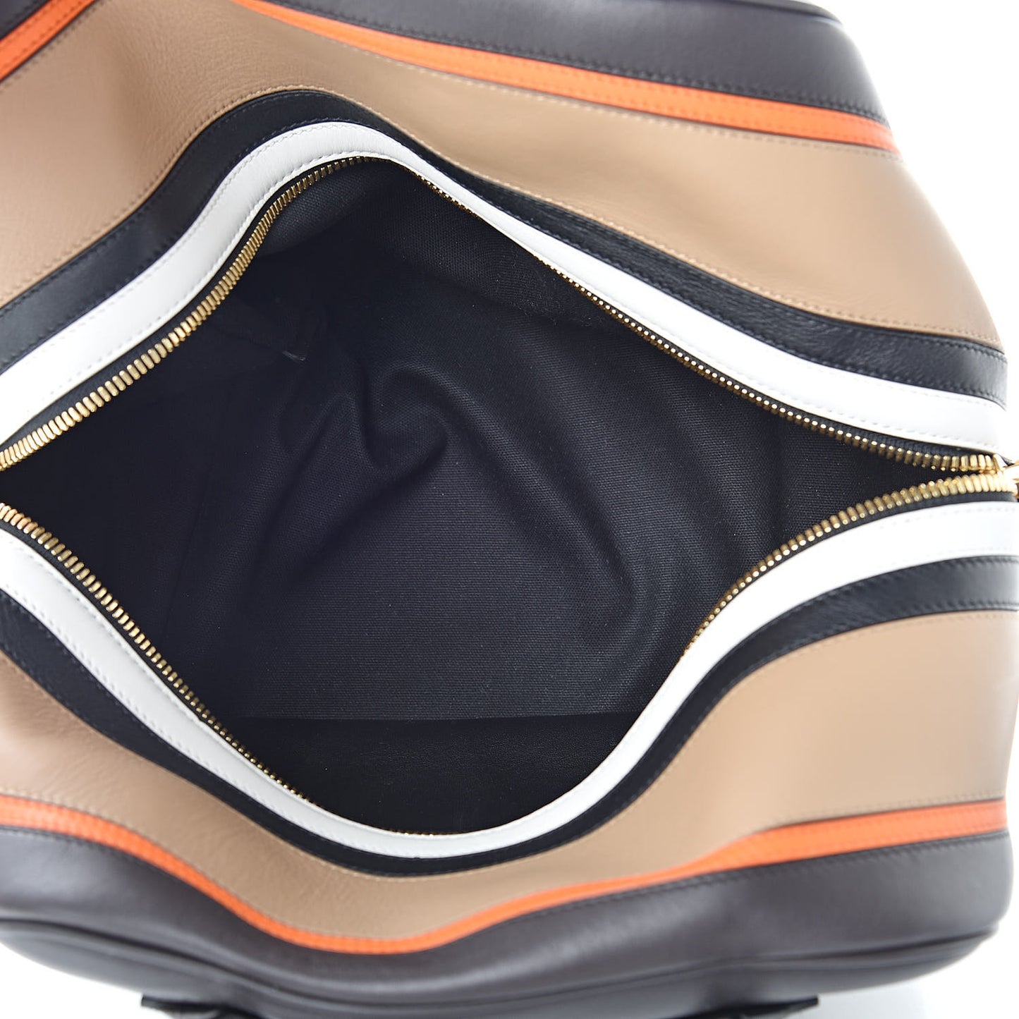 Smooth Calfskin Stripe Intarsia Bag Black