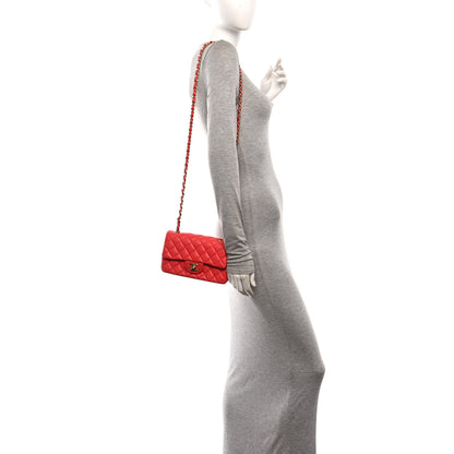 Chanel Lambskin Quilted Mini Rectangular Flap Red 2 of 10