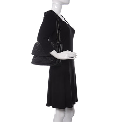 Saint Laurent Crinkled Calfskin Matelasse Monogram Medium Niki Chain Satchel Black 2 of 10