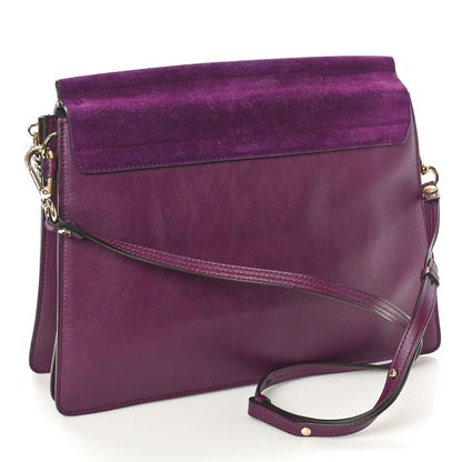 Chloe Calfskin Suede Medium Faye Shoulder Bag Intense Violine 3 of 11