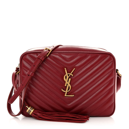 Saint Laurent Calfskin Matelasse Monogram Lou Camera Bag Rouge Eros 1 of 17