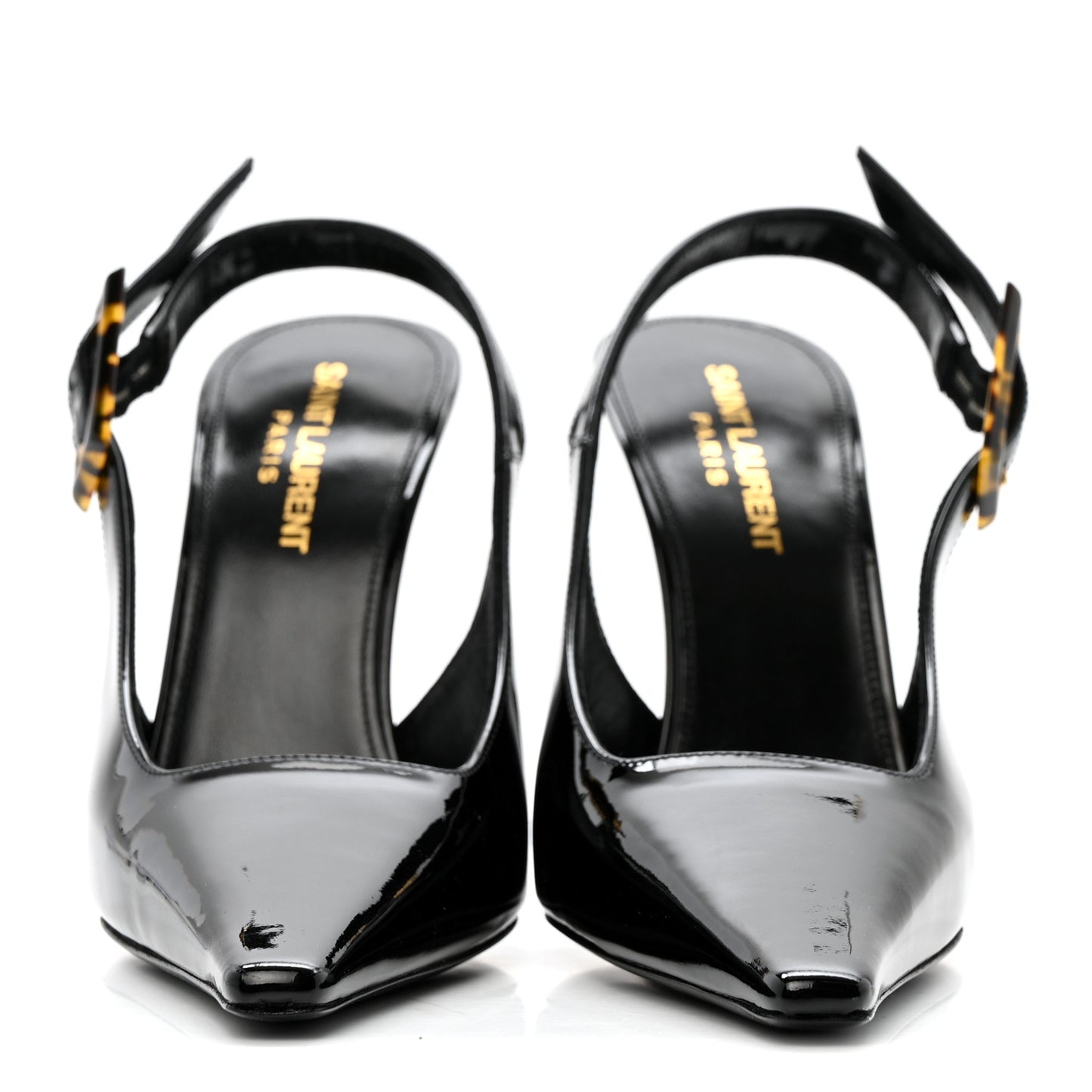 Vernice Gloss Dune 110 Slingback Pumps 38 Black