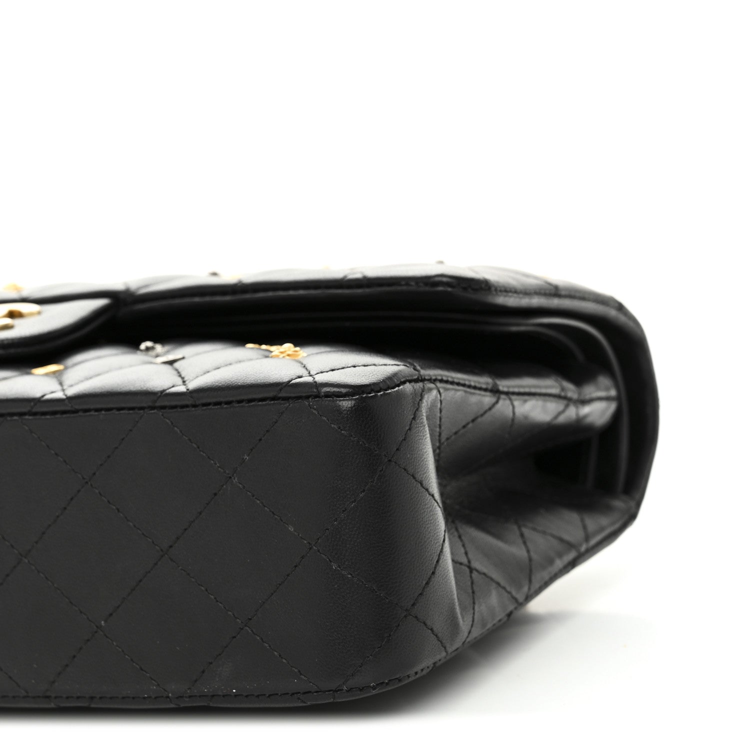 Chanel Lambskin Quilted Studded Medium Double Flap Black 10 of 10